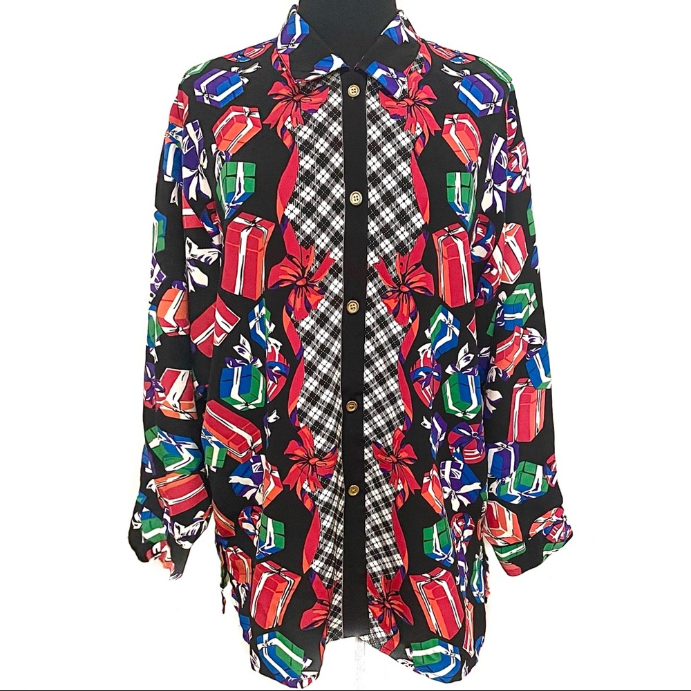 Vintage Abstract Print Colorful Designer Blouse